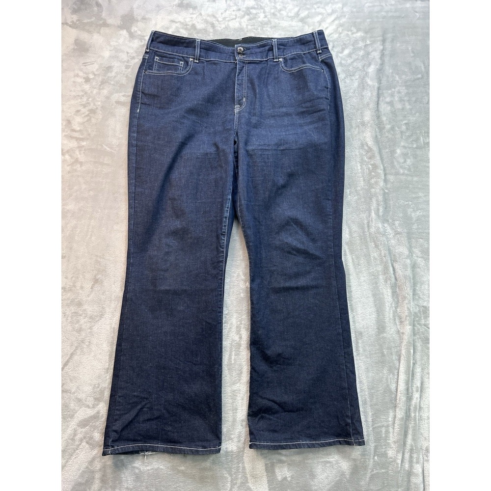 Lane Bryant Jeans Womens Plus Sz 24 Dark Blue Bootcut Western Cowgirl Stretch